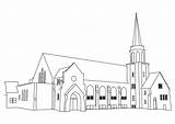 Colorare Kerk Gereja Chiesa Gambar Iglesia Kleurplaat Sketsa Coloring sketch template