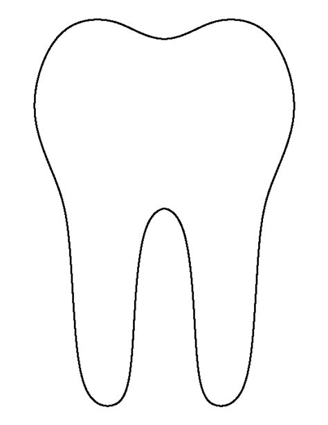 printable tooth template tooth template dental health crafts dental