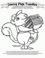Coloring Library Pages Week School Back National Clipart Squirrel Lamp Oil Popular sketch template