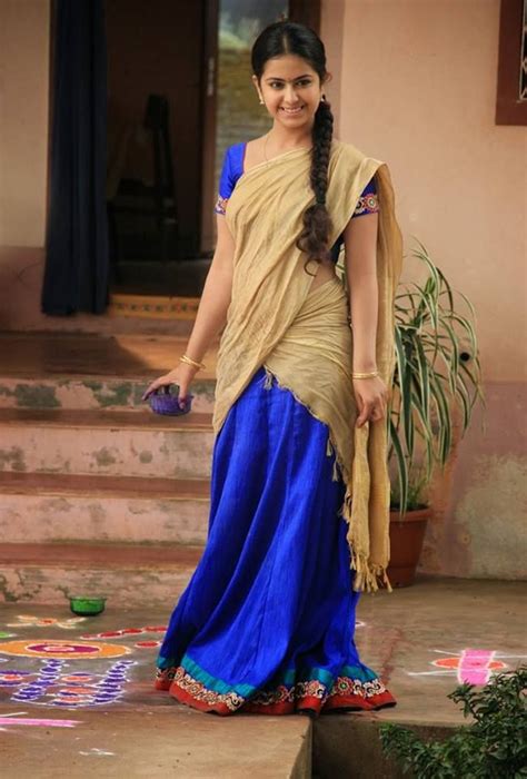 a traditional south indian half saree beauty of south