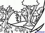 Forest Step Landscapes Forests Backgrounds Draw Coloring Landscape sketch template