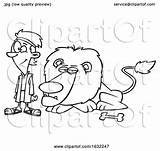 Resting Lion Daniel Cartoon Outline Toonaday Lineart sketch template