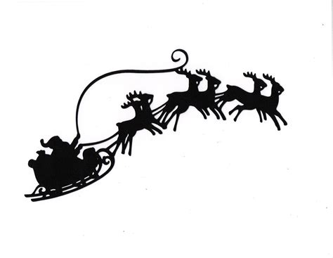 santa  reindeer silhouette  getdrawings