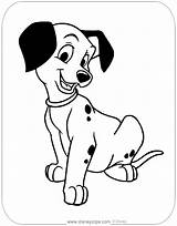 Coloring Puppy 101 Dalmatians Pages Disneyclips Dalmatian Cute Sitting Down sketch template