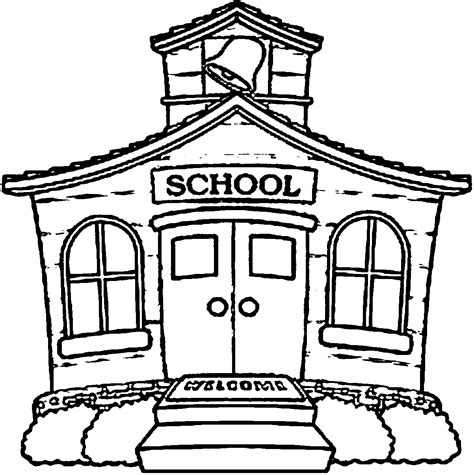 coloring page   school building coloring home