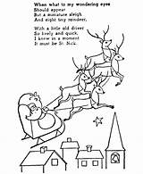 Christmas Night Before Coloring Twas Pages Printable Story Poem Reindeer Book Colouring Knew Saint Kids Calendar Sheet Stories Nick Santa sketch template