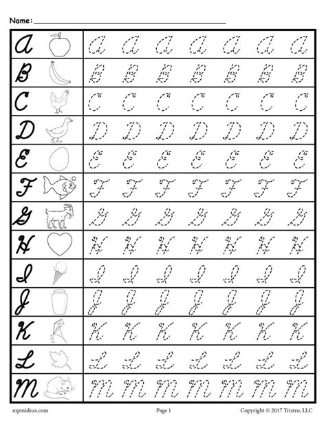 uppercase cursive worksheet