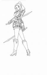 Ninja Swords Katana sketch template