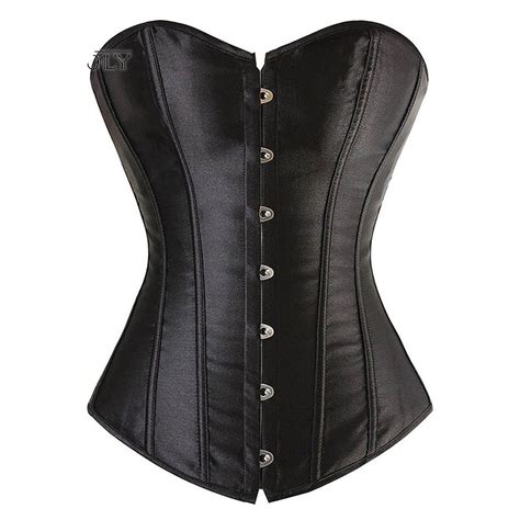 Satin Sexy Bustier Lace Up Boned Top Corset Overbust Plus