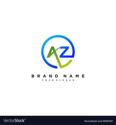 letter az logo design royalty  vector image