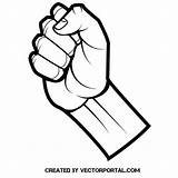 Fist Clenched Vectorified sketch template