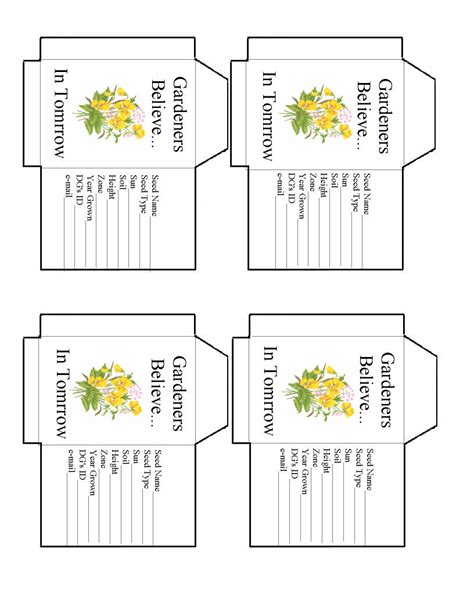 blank seed packets printable tutoreorg master  documents