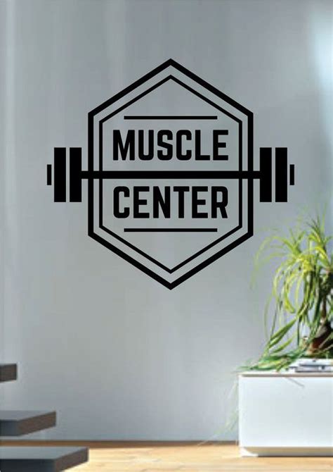 muscle center fitness design decal sticker wall vinyl art home room
