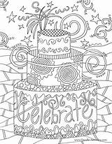 Coloring Birthday Pages Happy Doodle Adult Adults Cake Sheets Alley Colouring Celebrate Printable Choose Board Color Mandala Cards Gifts Kids sketch template