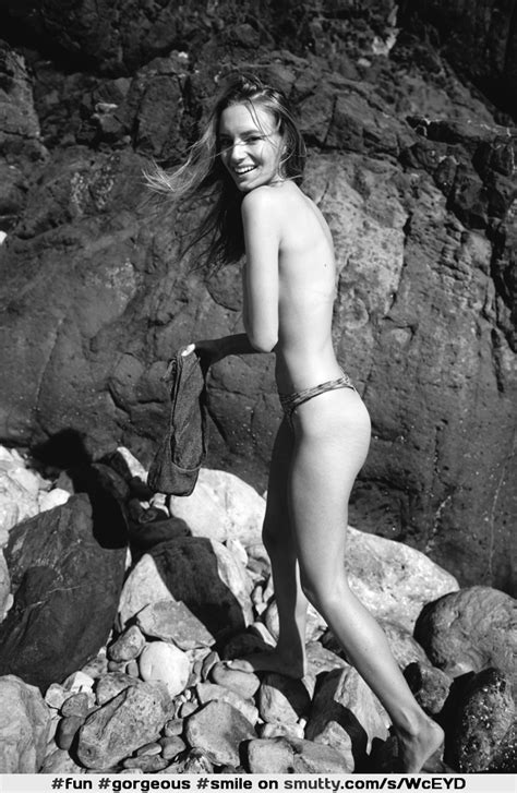 Maya Stepper Gorgeous Smile Eyecontact Outdoors Topless Panties