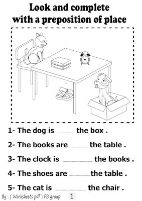 formidable prepositions  preschoolers worksheets  dinosaur