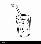 Colorare Succo Bicchiere Frutta Bianco Isolato Vettore Tracciata Fumetto Bozzetto Immagine Isolated sketch template