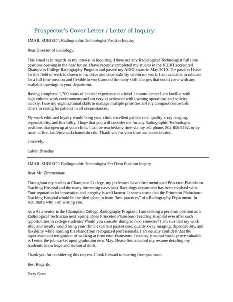 radiographic technologist cover letter samples and templates