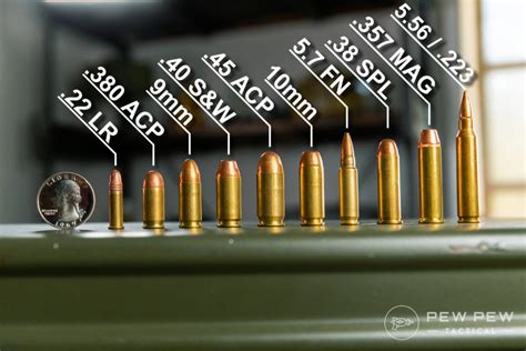 bullets sizes calibers  types guide  pew pew tactical