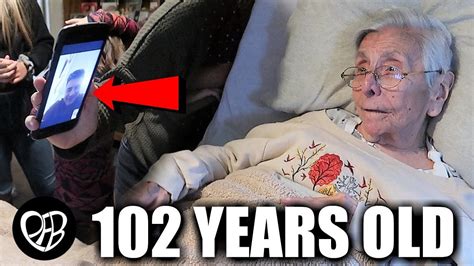 102 year old woman was surprised by great grandson 102 year old