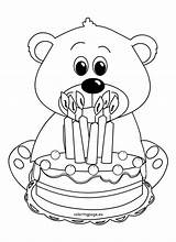 Bear Teddy Coloring Cute Bears Birthday Getdrawings Drawing Posted Coloringpage sketch template