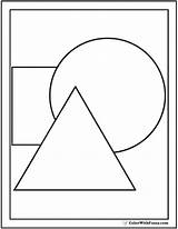 Shapes Coloring Pages Square Circle Triangle Shape Circles Color Triangles Three Squares Colorwithfuzzy Print sketch template