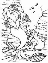 Coloring Triton King Ariel Popular sketch template