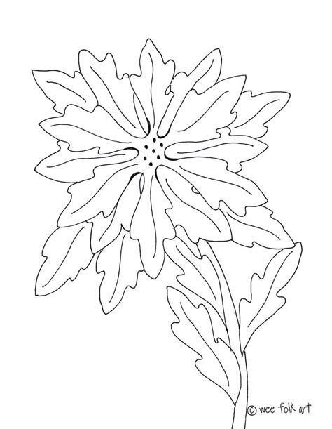 poinsettia coloring page wee folk art