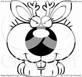 Jackalope Sly Clipart Cartoon Expression Mad Cute Outlined Cory Thoman Coloring Vector Royalty Clipartof sketch template