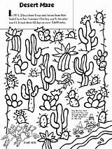 Desert Coloring Pages Cactus Maze Kids Sheet Printable Texas Clipart Sheets Drawing River Library Crayola Boys Ecosystem Find Google Books sketch template