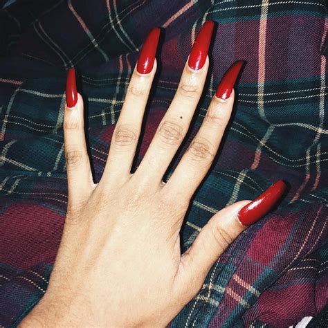 pin aeslife ig with images long red nails red