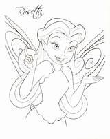 Rosetta Coloring Fairy Pages Fairies Printable Disney sketch template