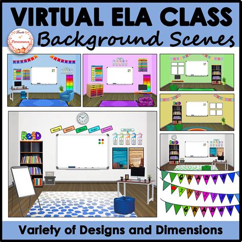 virtual ela classroom backgrounds english language class school rooms