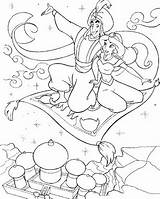 Carpet Coloring Magic Aladdin Jasmine Flying Getdrawings sketch template