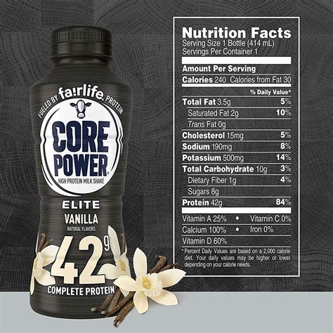 core power elite high protein milk shake  flavor pack  bottles