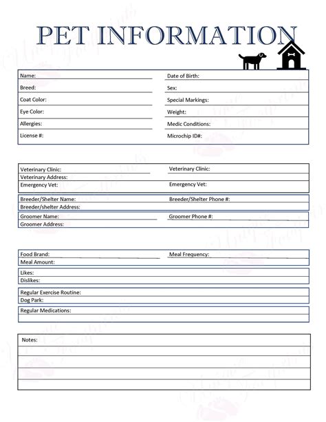 pet information sheet dog care sheet dogcare business dog care business pet care information pet