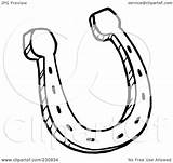 Coloring Horseshoe Outline Metal Single Illustration Royalty Printable Clipart Rf Print Toon Hit Pages Getcolorings Poster Color sketch template