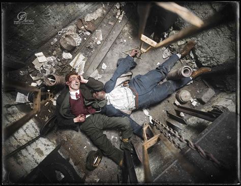 gruesome colourised crime scene snaps  early  century  york show bloodied victims