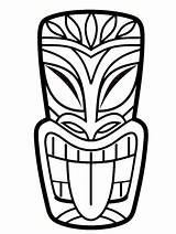 Tiki Totem Lanta Koh Coloriages Hawaiian Bricolage Dessins Coloring Luau Pole Maori Maske Stencil Masque Idées Hawaiano Simples Indianer Totems sketch template