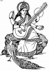 Saraswati 4to40 Durga sketch template