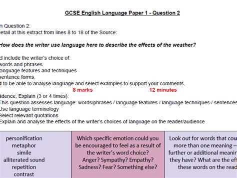 aqa english language paper  question  model answers english