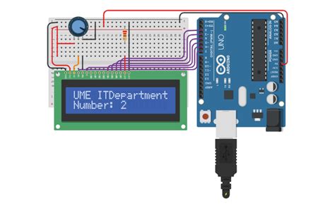 circuit design arduino uno  lcd  tinkercad