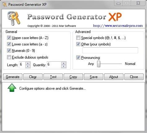 password generator xp  generate strong passwords