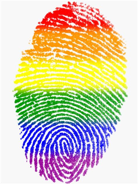 Pride Rainbow Fingerprint Sticker By Codestealth Redbubble