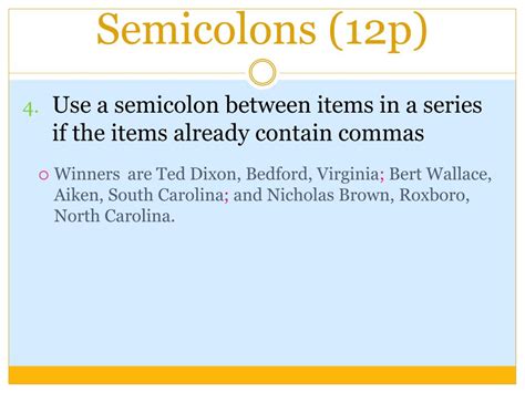 semicolon   punctuation    semicolon   comma