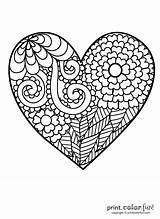 Coloring Heart Pages Flowery Printable Big Shells Print Color Sea Adults Kids Spiral Getcolorings Fun Related sketch template