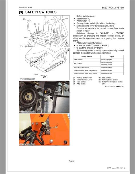 kubota zr au  turn mower workshop repair manual