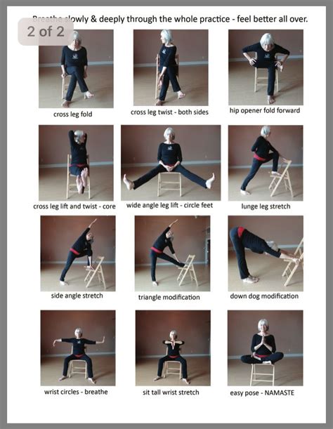 printable chair yoga exercises  seniors   images