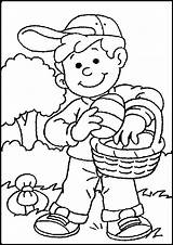 Easter Coloring Pages Boy Egg Printable Hunting Boys Basket Eggs Little Hunt Para Happy Kids Print Drawing Ecoloringpage Disney Freebies sketch template