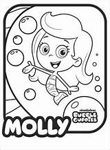 Molly Coloring Getdrawings Guppies Bubble sketch template